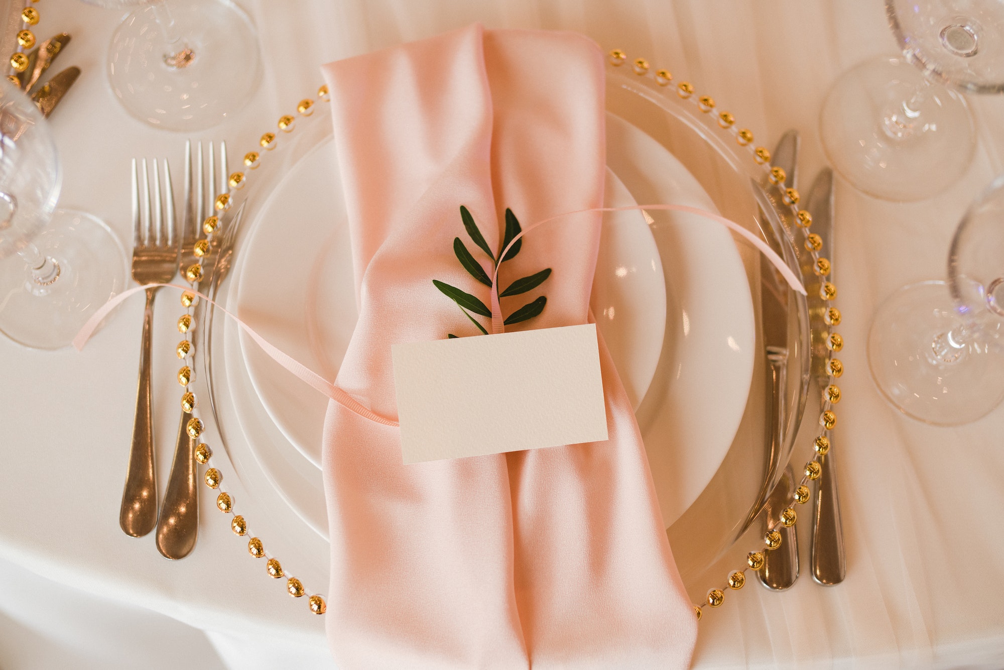Coziness and style. Modern event design. Table setting at wedding reception.